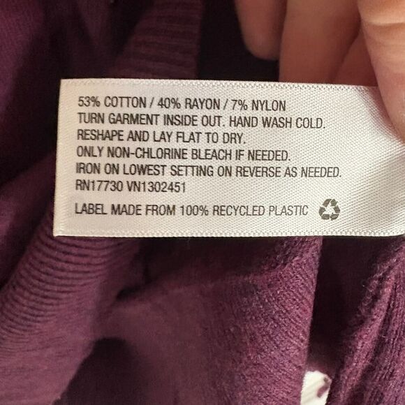 Merona Sequin Button Up Sweater Purple XL - Picture 8 of 9